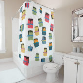 Rideau de douche à poissons en étain (En situation)