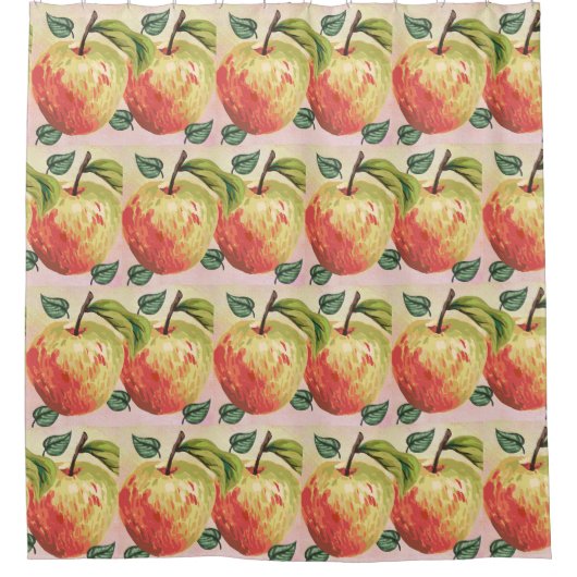 Rideau de douche à pomme peint (Devant)