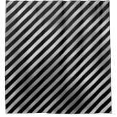 Rideau de douche à rayures argentées et noires (Devant)