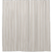 Rideau de douche à rayures beige et blanc (Devant)