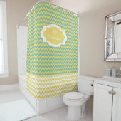 Rideau de douche à rayures Chevron personnalisé (En situation)