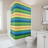 Rideau de douche à rayures de ressort (En situation)