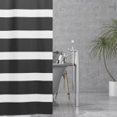 Rideau de douche à rayures noir et blanc