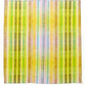 Rideau de douche à rayures orange jaune et vert (Devant)