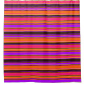 Rideau de douche à rayures orange, magenta et viol (Devant)