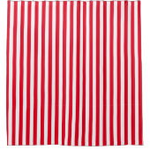 Rideau de douche à rayures rouges/blanches (Devant)