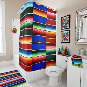 Rideau de douche à rayures serape