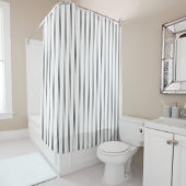 Rideau de douche à rayures verticales (En situation)