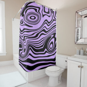 Rideau de douche à rayures violet ou choisissez la