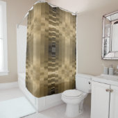 Rideau de douche à ruban noir et or (En situation)