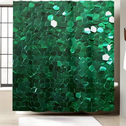 Rideau de douche à séchoir vert glamour