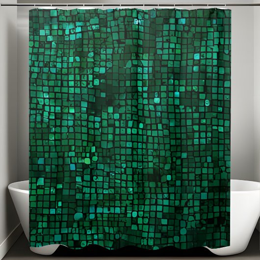 Rideau de douche à séchoir vert vibrant