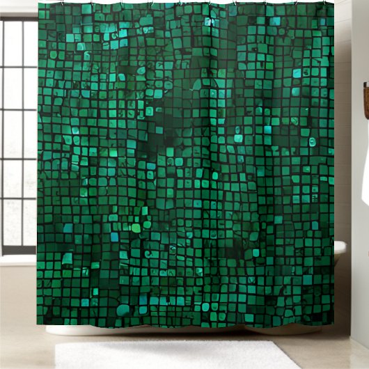 Rideau de douche à séchoir vert vibrant