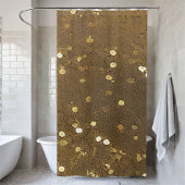 Rideau de douche à séquence Brown et or