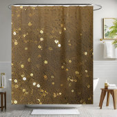 Rideau de douche à séquence Brown et or