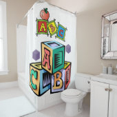 rideau de douche abc pour enfants blanc (En situation)