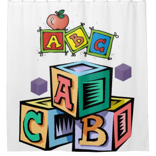 rideau de douche abc pour enfants blanc (Devant)