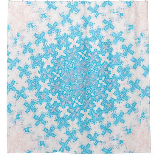 Rideau de douche Abstrait bleu unique (Devant)