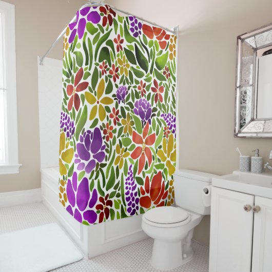 Rideau de douche Abstrait brillant (En situation)