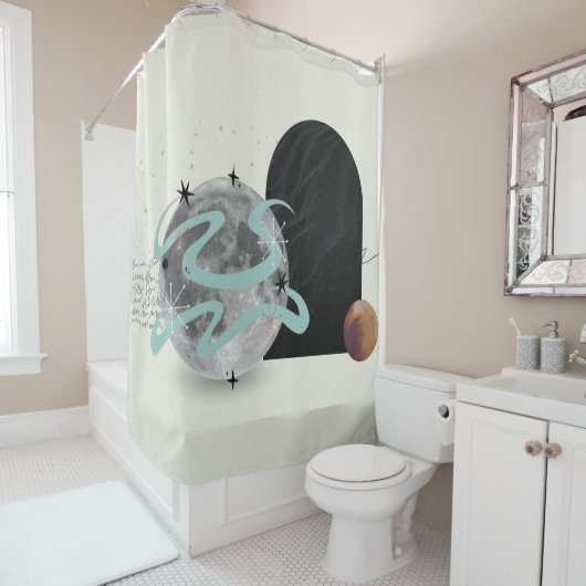 Rideau de douche Abstrait cosmique (En situation)