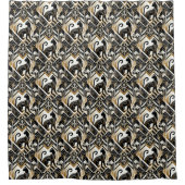 Rideau de douche Abstrait de chat noir décoratif (Devant)