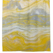 Rideau de douche Abstrait Jaune et Argent (Devant)