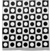 Rideau de douche abstrait moderne noir et blanc (Devant)
