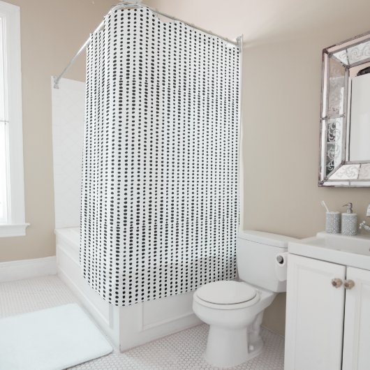 Rideau de douche Abstrait Motif noir et blanc (En situation)