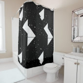 Rideau de douche Abstrait noir et blanc Style 1 (En situation)