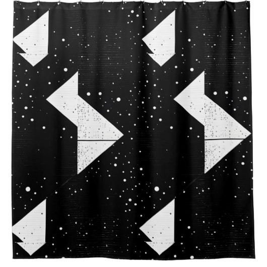 Rideau de douche Abstrait noir et blanc Style 1 (Devant)