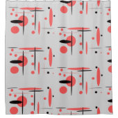 Rideau de douche Abstrait rouge, noir et blanc (Devant)