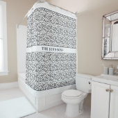 Rideau de douche Abstraite de famille noir et blan (En situation)