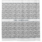 Rideau de douche Abstraite de famille noir et blan (Devant)