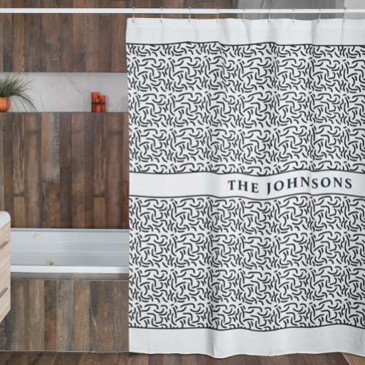 Rideau de douche Abstraite de famille noir et blan