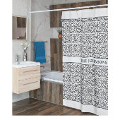 Rideau de douche Abstraite de famille noir et blan