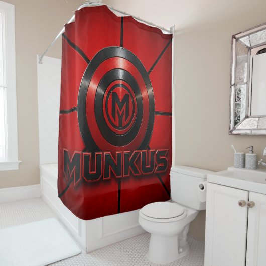 rideau de douche accessoires de salle de bain munk (En situation)