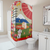 Rideau de douche AKI Chow (En situation)