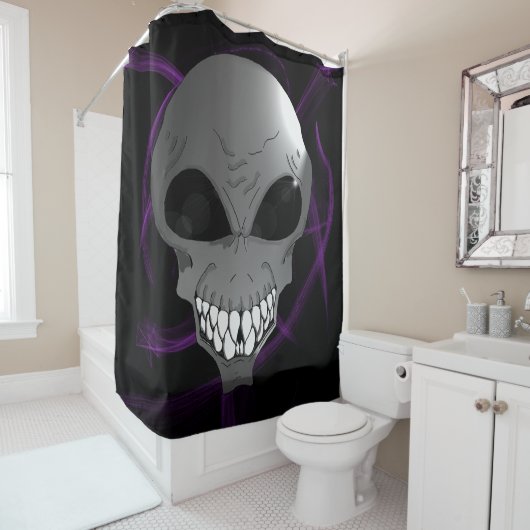 Rideau de douche alien gris (En situation)
