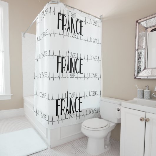 Rideau de douche Amour France (En situation)