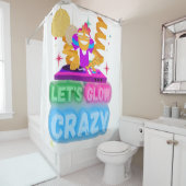 rideau de douche amusant "LET'S GLOW CRAZY" (En situation)