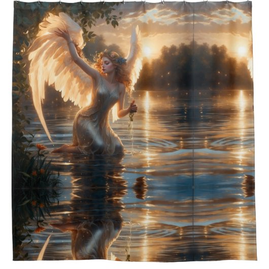 Rideau de douche "Angelic Grace at Sunrise" (Devant)