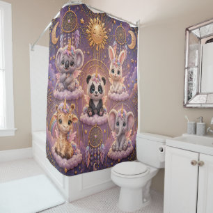 Rideau de douche animal licorne déco céleste capri