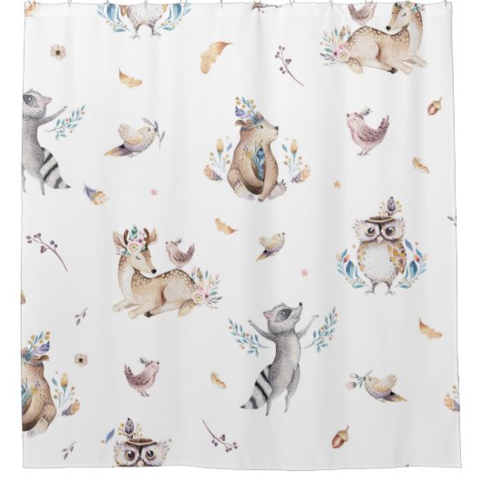 Rideau de douche animale en bois (Devant)