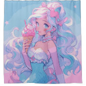 Rideau de douche Anime Kawaii Mermaid (Devant)