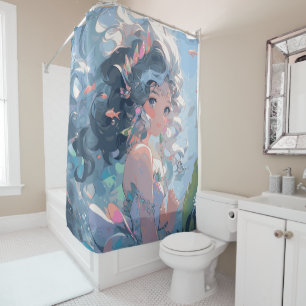 Rideau de douche Anime Kawaii Mermaid