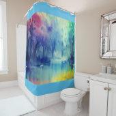 Rideau de douche aquarelle (En situation)