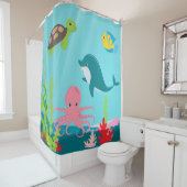 Rideau de douche aquatique Ocean Life (En situation)