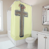 Rideau de douche Arrière - plan jaune (En situation)