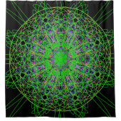 Rideau de douche, Art du kaléidoscope noir vert (Devant)