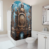 Rideau de douche Art Steampunk (En situation)